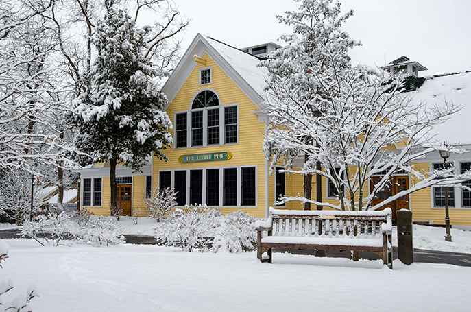Hamilton campus in the snow